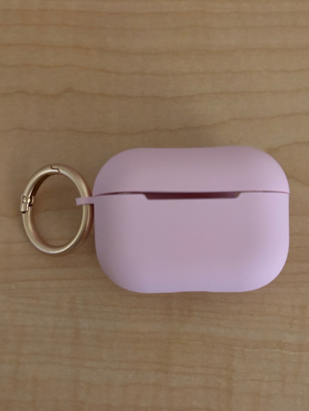 Soft Pink Silicone AirPods Pro Case with Gold Keyring